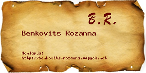 Benkovits Rozanna névjegykártya